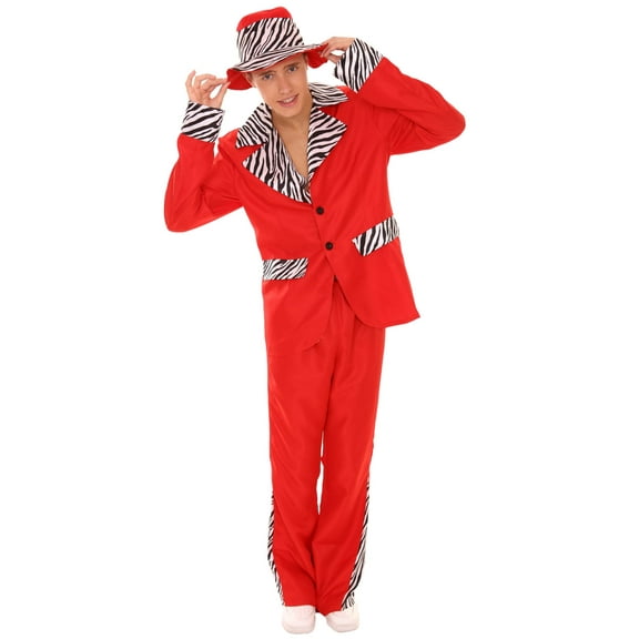HPO Adult Men's Sweet Red Color Costume | Red Color Halloween Costume, Synthetic Fabric