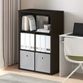thumbnail image 2 of Furinno CUBICLE Closed Back Storage Organizer 5-Cube in Dark Oak, 2 of 6
