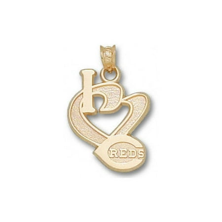 MLB - Cincinnati Reds 10K Gold ''I Heart C REDS'' 3/4'' Pendant