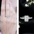 thumbnail image 4 of Rosec Jewels IGI Certified Lab Grown Diamond Emerald Cut Engagement Ring 3 Carat (E-VS1 Quality) - Diamond Ring with Hidden Halo, 925 Sterling Silver, US 4.00, 4 of 9