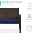 thumbnail image 4 of Best Choice Products 4-Piece Outdoor Wicker Patio Conversation Furniture Set w/ Table, Cushions - Brown/Navy, 4 of 8