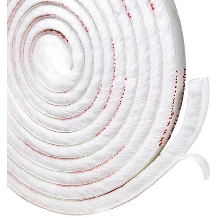 

Fuzzy Brush Seal Weatherstripping for Window and Door 11/32 inch x 11/32 inch x 16 ft Self-Adhesive Felt Insulation Sealing Strip Wind Dust Draft Insect Proof White