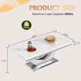 thumbnail image 4 of Living Room Coffee Table Set of 3, Modern Marble Coffee Table, End Side Table and Console Table, 3-Piece Living Room Table Set with Stainless Steel Base for Living Room,Home Office, 4 of 8