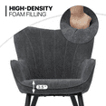 thumbnail image 6 of MoNiBloom Upholstered Armchair, Accent Chair with Metal Leg, Shell Shape Cotton-linen Single Sofa Chair, for Living Room Bedroom, Lava Gray, 6 of 9