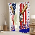 thumbnail image 3 of Homewish Teens Ball Game Black Out Curtains,Baseball Sport Theme Curtains Pack of 2 (42x63 Each),Retro American Flag Bedroom Curtains For Boys Kids,Luxury Bedroom Decor, 3 of 6