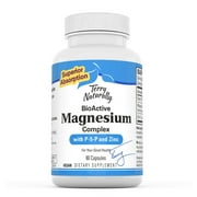 Terry Naturally BioActive Magnesium Complex - 60 Vegan Capsules - Vitamin B6 (Pyridoxal-5-Phosphate)