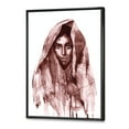 thumbnail image 3 of Designart 'Black and White Portrait of Young Indian Woman II' Modern Framed Canvas Wall Art Print, 3 of 5