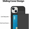 thumbnail image 5 of for iPhone 14 Case Card Slot Hard PC Soft TPU Bumper Anti-Scratch Anti-Drop Protective Slim Wallet Card Holder Cover for Women Girls Men-Black, 5 of 7