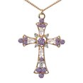 thumbnail image 5 of SPRING PARK Rhinestone Upside Down Cross Rhinestone Inlaid Pendant Necklace Women's Earrings Jewelry Set, 5 of 5