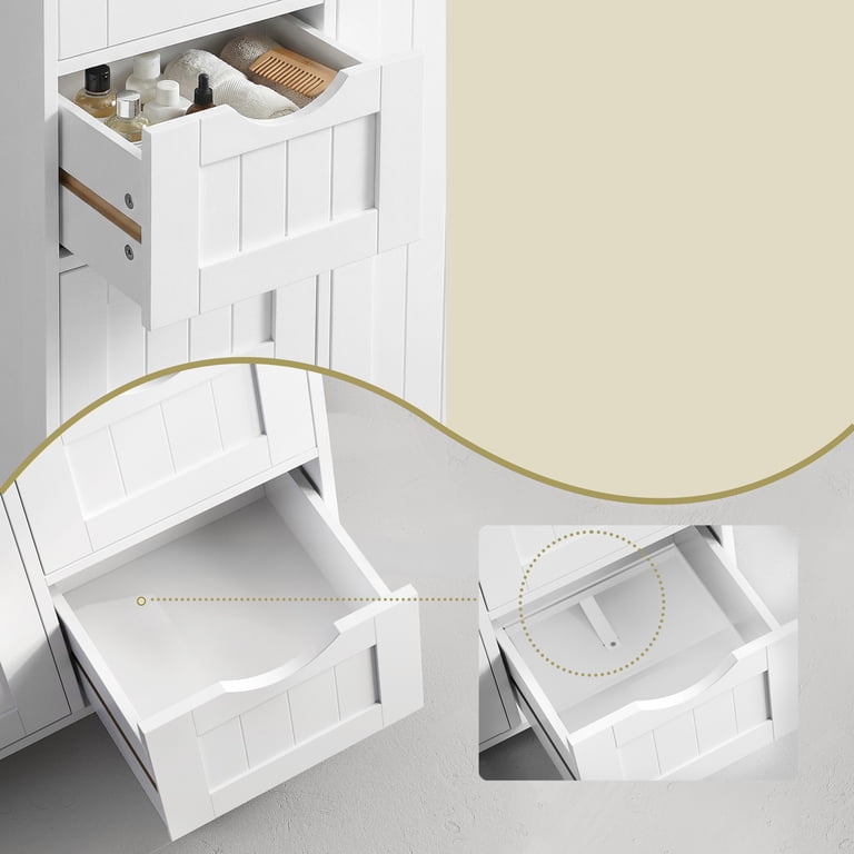 Ledrem Bathroom Floor Cabinet with 4 Drawers and Adjustable Shelf photo 8