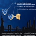 thumbnail image 2 of Gem Stone King 14K Yellow Gold Fancy Blue Zirconia Stick Earrings for Women | 0.88 Cttw | Gemstone Birthstone | Heart Shape 5MM, 2 of 6