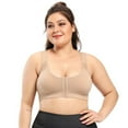 thumbnail image 2 of Monfince Women's Full Figure Front Closure Wirefree Back Support Posture Bra, 2 of 12