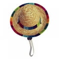 thumbnail image 2 of KEINXS Dog Sombrero Hat  Mini Straw Sombrero Hats Mexican Hats Sombrero Party Hats for Small Pets/Puppy/Cat (Cotton Band), 2 of 10