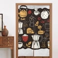 thumbnail image 5 of Noren Japanese Style Doorway Curtain Printed Door Tapestry Room Divider Curtains, 34" Width x 56" Long, Coffee Espresso Maker Pattern, 5 of 5