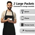 thumbnail image 2 of Aovky 2 Pack Chef Apron, Adjustable Bib Apron for Cooking with 2 Pockets Water and Oil Resistant Kitchen Apron for Women Men Crafting BBQ Drawing, Black, 2 of 8