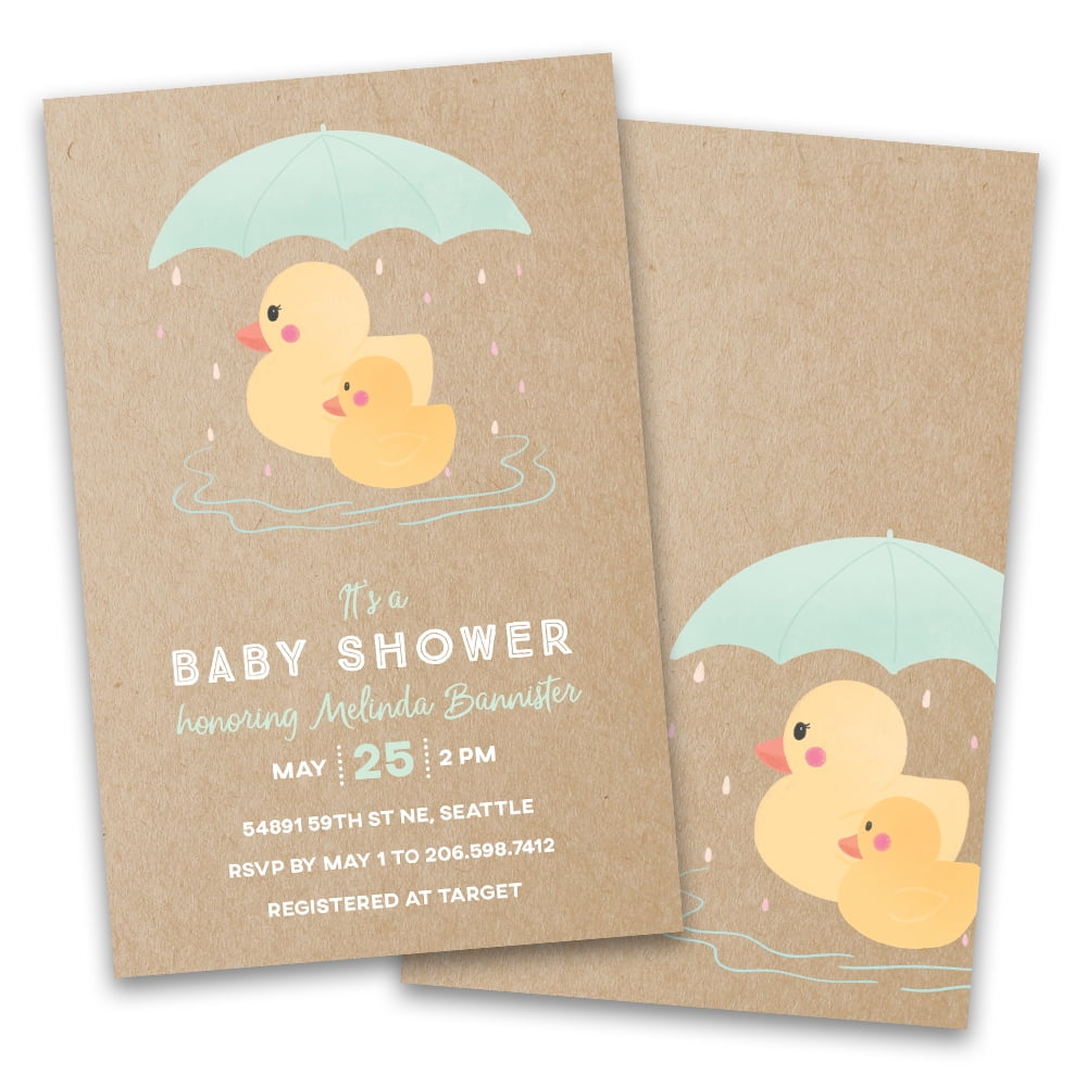 rubber ducky baby shower invitations walmart