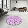 thumbnail image 4 of Ahgly Company Machine Washable Indoor Round Transitional Blossom Pink Area Rugs, 3' Round, 4 of 7