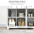 thumbnail image 5 of White Sideboard Buffet Cabinet with 3 Doors 3 Drawers Adjustable Shelf for Kitchen Living Room Hallway Coffee Bar Storage, 5 of 7