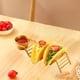 thumbnail image 4 of Soporte para tacos de acero inoxidable con taza para salsa | Tortillero individual | Soporte para tacos duradero, dorado y plateado | Exhibidor compacto para pan plano y panqueques | Diseño, 4 of 6