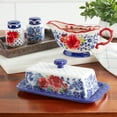 thumbnail image 2 of The Pioneer Woman Frontier Rose Butter Dish w/Lid, Gravy Boat and Salt & Pepper Set, 5 Piece Set, 2 of 6