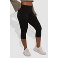 thumbnail image 2 of Pillowy Soft Fold Over High Waist Leggings - Black, 2 of 10
