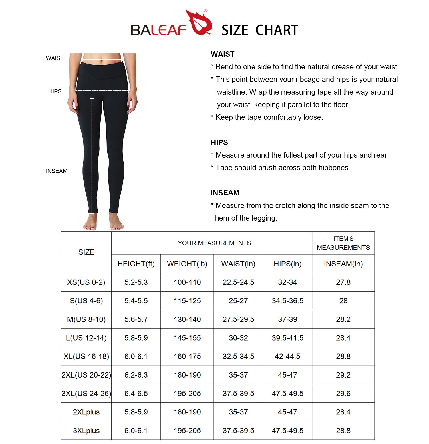 Baleaf Women's Fleece Lined Winter Leggings Thermal Yoga Pants Sweatpants Black Size S - image 3 of 6