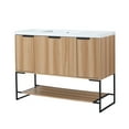 thumbnail image 4 of 48-Inch Freestanding Bathroom Vanity with Waterproof Plywood Construction, Soft-Close Drawers, Scratch-Resistant Resin Basin, Adjustable Metal Feet & Easy Assembly for Primary or Guest Bathrooms, 4 of 9