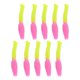 thumbnail image 1 of 10 señuelos de pesca blandos Crappie Swimbaits, prácticos señuelos de gusano de dos colores rosa y amarillo, 1 of 9