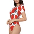 thumbnail image 2 of Naloa Hand Drawn Tomatoes Women's Short-Sleeved Onesie, One-Piece Swimsuit for Parties, dates, clubs - Medium, 2 of 9