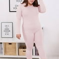 thumbnail image 4 of IQPE Plus Size Thermal Underwear for Women Fleece Lined Base Layer Set Extended Sizes Lightweight Brushed Top and Bottom Pink XL, 4 of 4