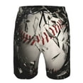 thumbnail image 3 of Pofeuu Baseball Breaking Glass Prin Men's Swim Trunks Quick Dry Bathing Suit Swimming Board Shorts Mesh Lining Beach Swimwear-Medium, 3 of 6