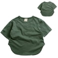 thumbnail image 3 of Boys Tshirts Kids Girls Classic Loose Soft Short Sleeve Solid T Shirt Top Girls' Tops Green 3 Years-4 Years, 3 of 8