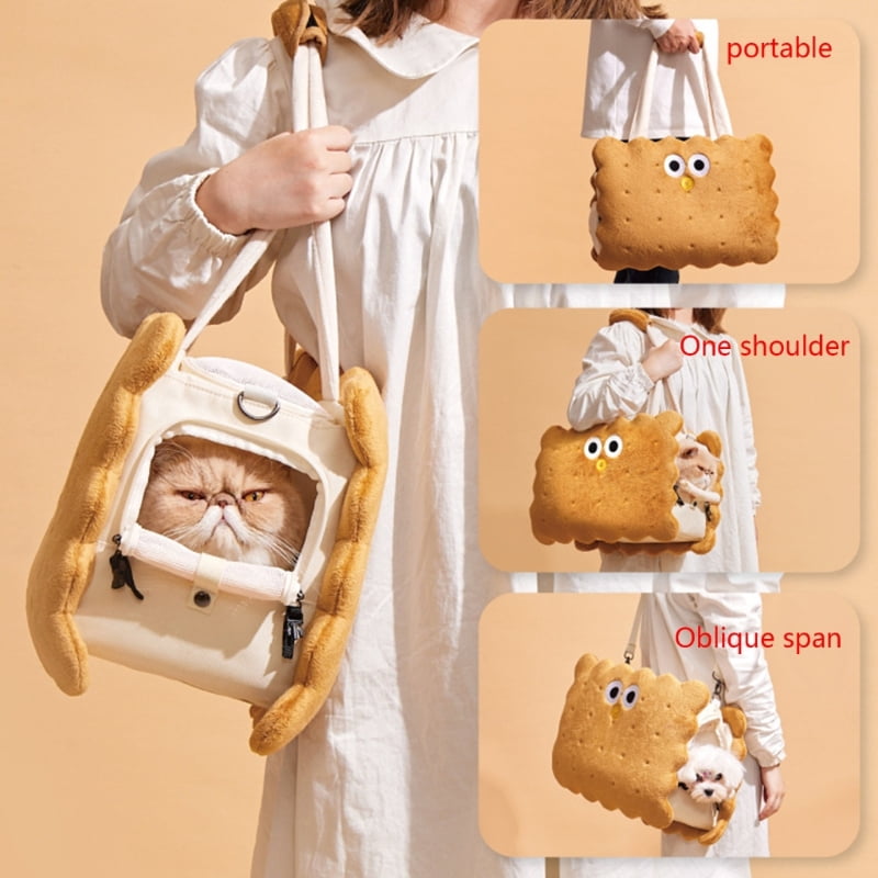 Cartoon Biscuit Shape Backpacks for Dogs Puppy Tote Bags Backpack Pet Bag Cat Carriers Bag Small Dog Carriers Supplies