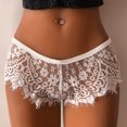 thumbnail image 2 of uublik Lace Panties for Women High Waist Breathable Briefs Soft Underpants Ladies Stretch Panties Lace Underwear White, 2 of 5