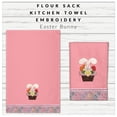 thumbnail image 3 of MDK Creative Gifts - Bunny Embroidered Patchwork - Pink Flour Sack Kitchen Towel, 3 of 5