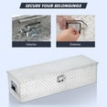 thumbnail image 2 of 48 Inch Truck Bed Tool Box Heavy Duty Aluminum with Sliding Shelf, Diamond Plate ToolBox for Pick Up Truck RV Trailer, Trailer Toolbox Storage with Side Handle, Lock and Keys, 2 of 7