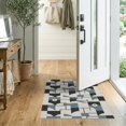 thumbnail image 2 of ODIKA 2'x3' Blue Gray Modern Geometric Abstract Puzzle Washable Throw Rug Interlocking Architectural Blocks Mid Century Non-Slip, Low Profile, Flatwoven, Easy Care for Hallway, Study Room, 2 of 7