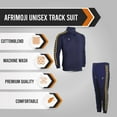 thumbnail image 5 of Afrimoji Unisex TrackSuit 2Piece Set- Long Sleeve, stand-up collar, Full-zip, Casual Sports Jogging Activewear (Navy ), 5 of 5
