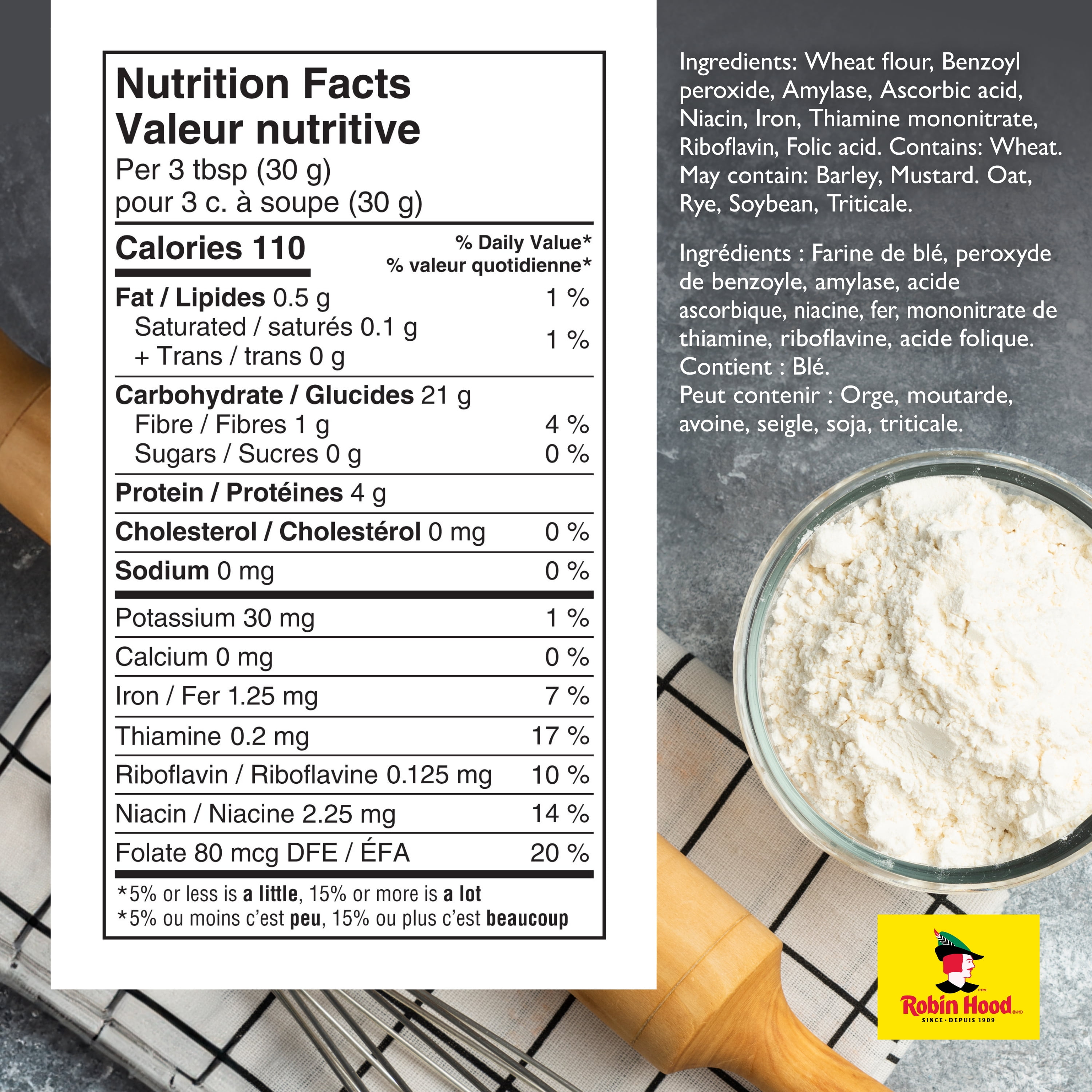 Farine tout usage originale Robin Hood, faite à 100 % de blé canadien, 5 kg 5,0 Kg