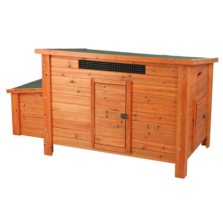 UPC: 4011905559636 | TRIXIE Weatherproof Outdoor Wooden Chicken Coop with 2 Nesting Boxes & Run  Brown
