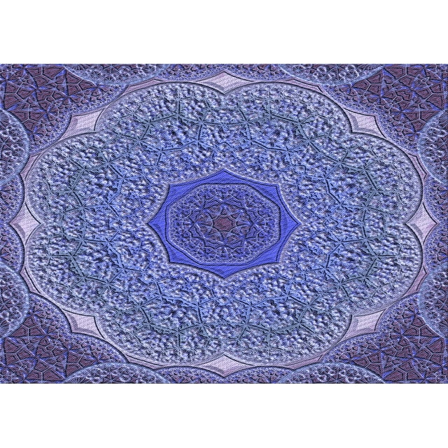 Ahgly Tapis Rectangulaire Lavable en Machine Intérieur Transitionnel Violet Pervenche Profond, 7 Pieds x 10 Pieds