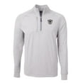 thumbnail image 2 of Men's Cutter & Buck Heather Gray Las Vegas Raiders Big & Tall Adapt Eco Raglan Quarter-Zip Jacket, 2 of 3