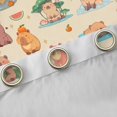 thumbnail image 4 of Feelyou Cartoon Capibara Teens Curtains Pack of 2 (42x84 Each), Cute Animal Curtains Blackout, Kawaii Orange Watermelon Bedroom Curtains, Blackout Curtains Room Decor, 4 of 6