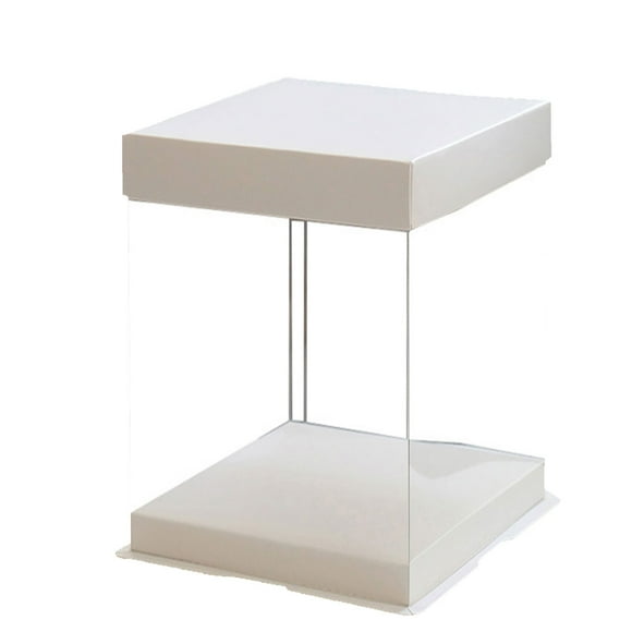 1Pc 12inch Transparent Birthday Cake Box Plastic Cake Container Box Dessert Storage Box (Transparent)
