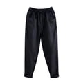 thumbnail image 4 of Blmnix Cotton Pants Womens Pants Palazzo Plus Size Jeans Full High Taper Relaxed Fit Black Snowpants for Womens,M, 4 of 5