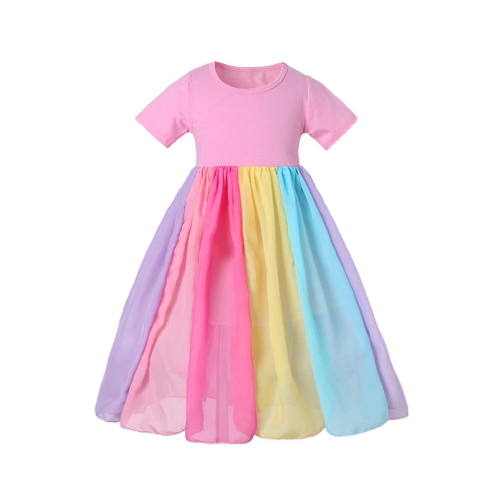 Rainbow Dress for Girls Toddlers Kids 