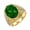 Gold Green Stone, variant on Men's STAINLESS STEEL Rhinestone Cut Glass Gemstone Zircon Engraved Band Engagement Ring Crystal Style Gold Green Stone Size 9