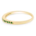 thumbnail image 3 of AFFY 14K Yellow Gold Over Sterling Silver Round Cut Simulated Green Emerald CZ Half Eternity Band Ring By, 3 of 7