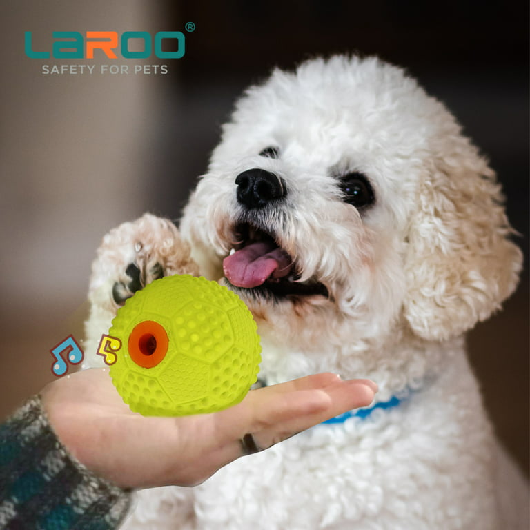LaRoo Squeaky Dog Ball, Interactive Dog Toys for Boredom, Non-Toxic  Bpa-Free, Ultra Durable Natural Rubber Training Squeaky Pet Toys for Large  Medium Small Dogs 