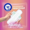 thumbnail image 4 of Always Radiant Teen Pads, Size 1, Regular, with Wings, Unscented, 4 of 9